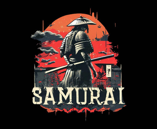 Samurai Warrior Vintage Sunset - Art Print