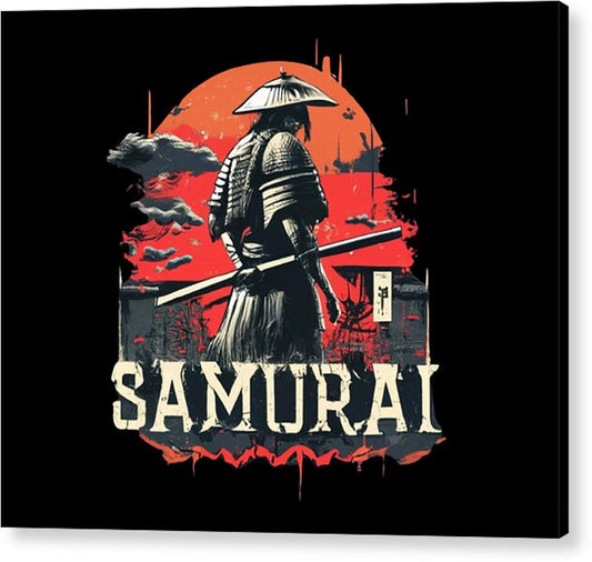Samurai Warrior Vintage Sunset - Acrylic Print
