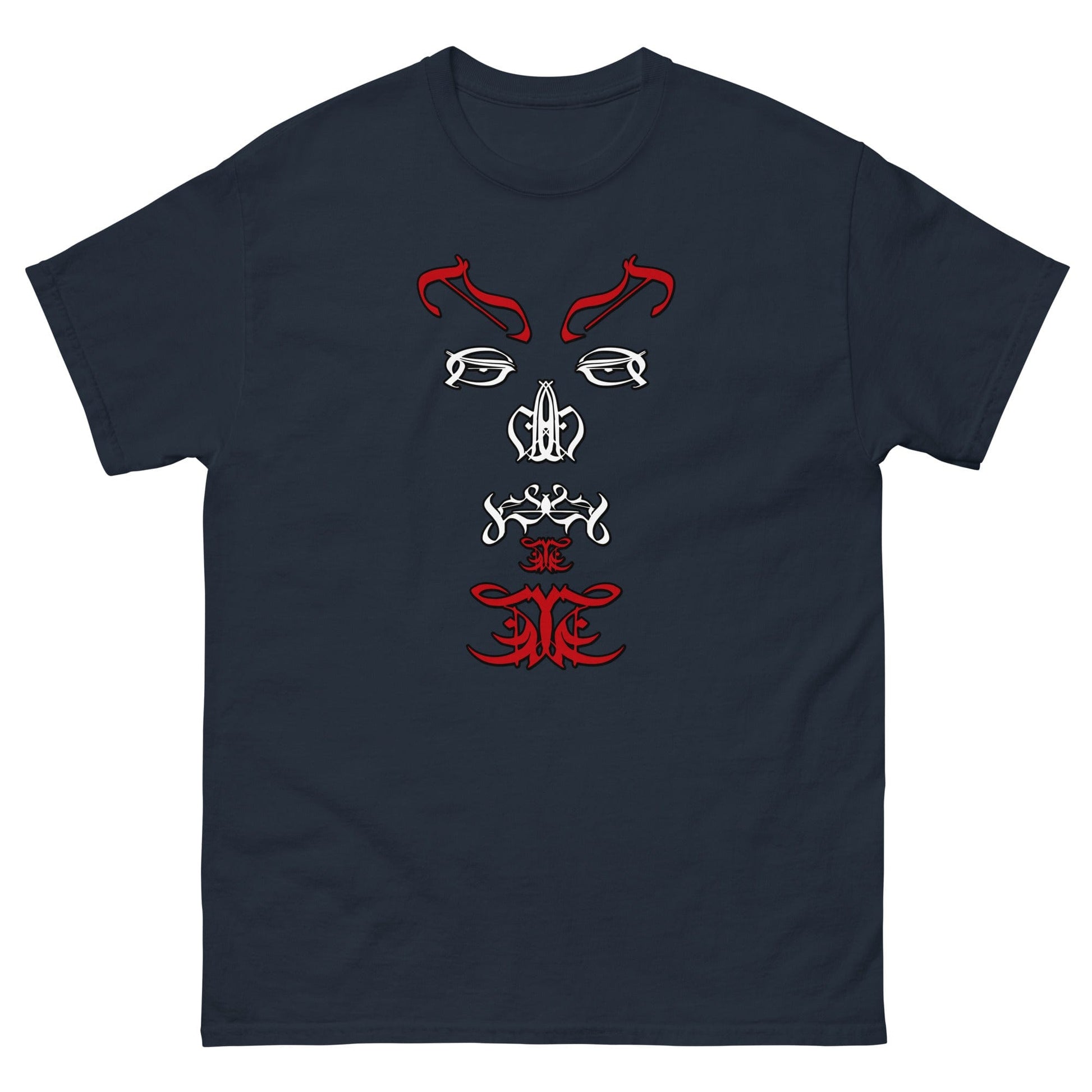Satan Typographic Face T-shirt Navy / S