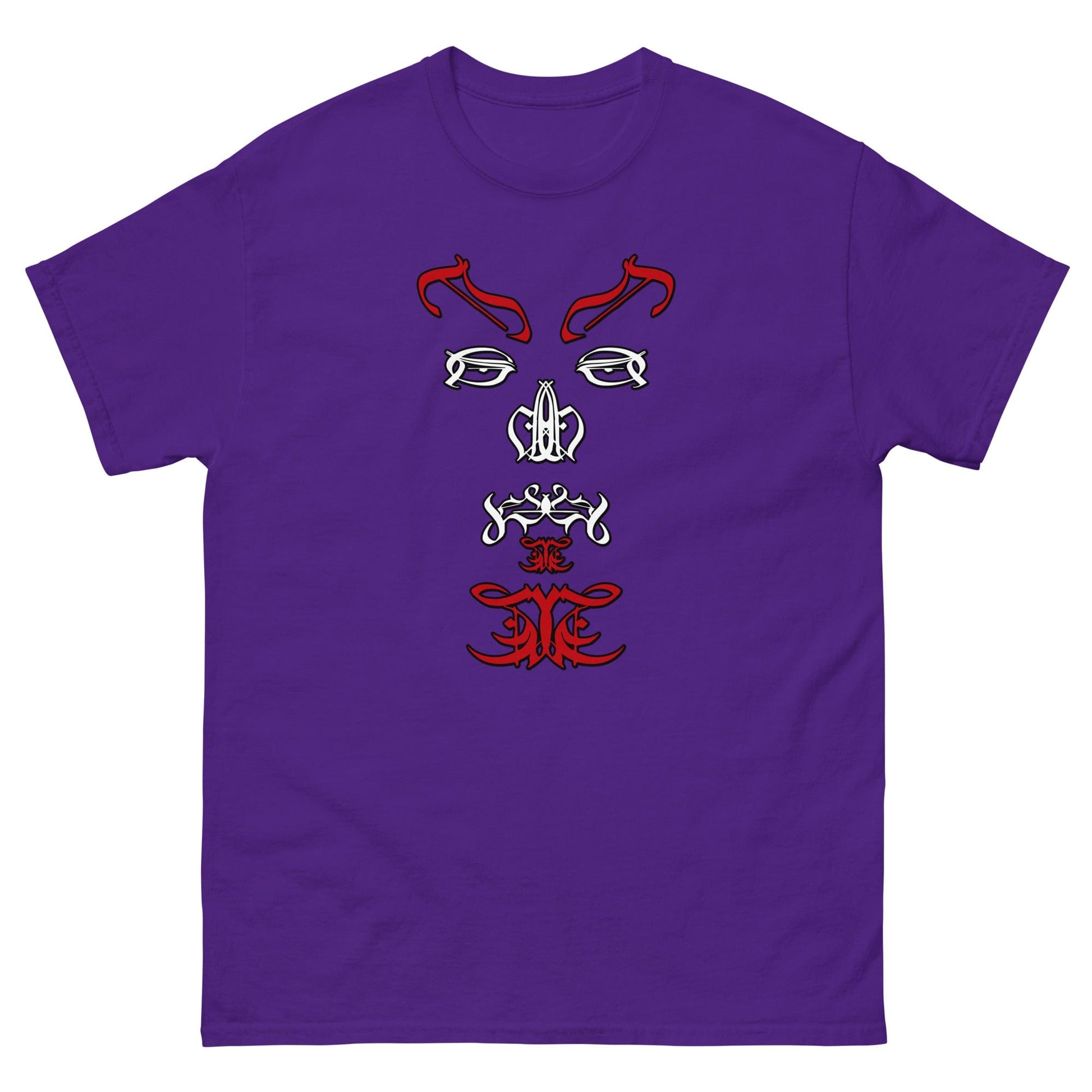 Satan Typographic Face T-shirt Purple / S