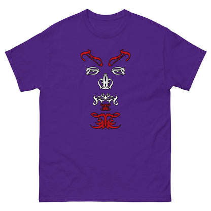 Satan Typographic Face T-shirt Purple / S