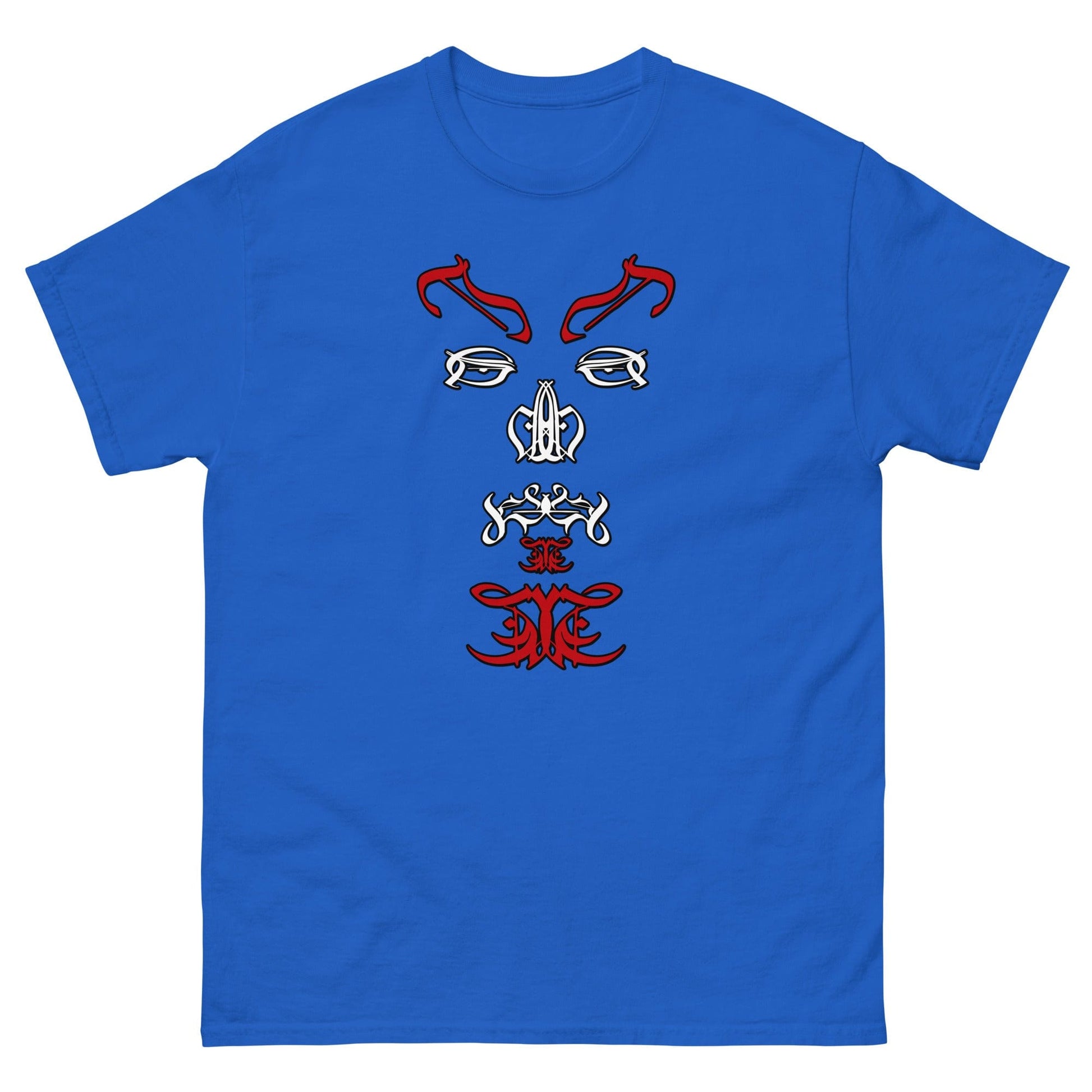Satan Typographic Face T-shirt Royal / S