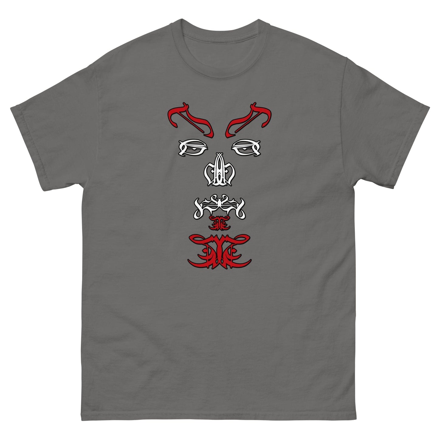 Satan Typographic Face T-shirt Charcoal / S