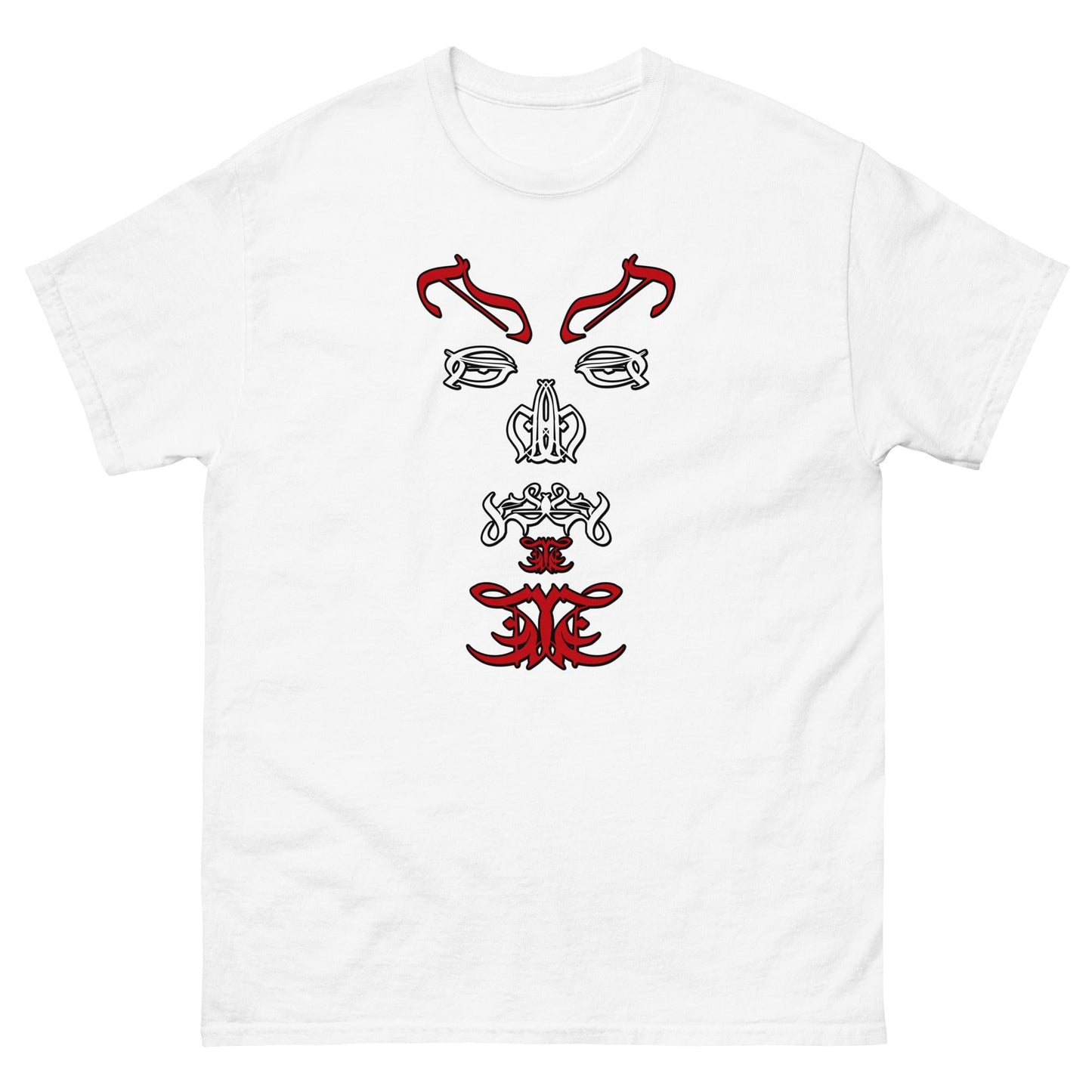 Satan Typographic Face T-shirt White / S