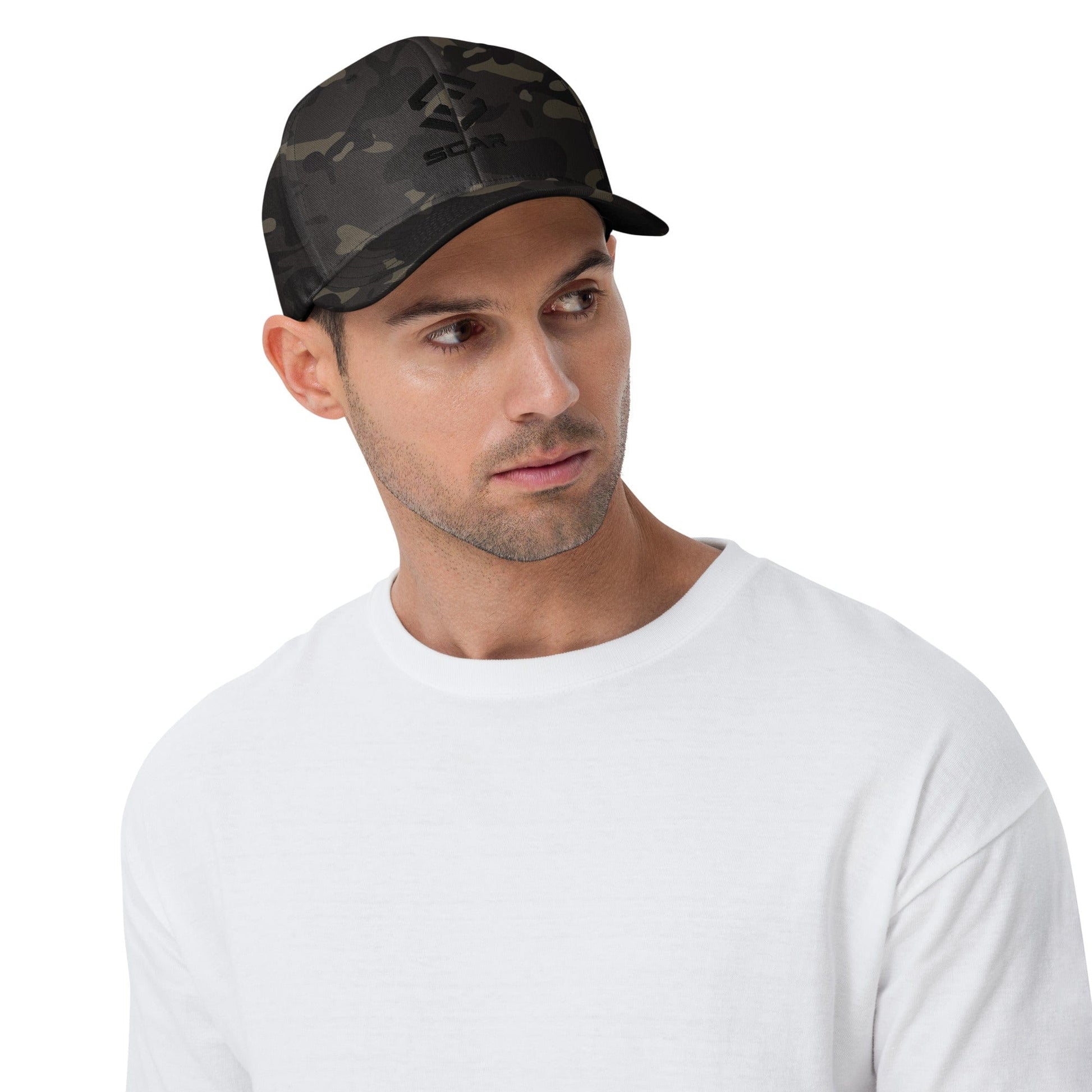 Scar Design Logo Army Camo Embroidered Cap