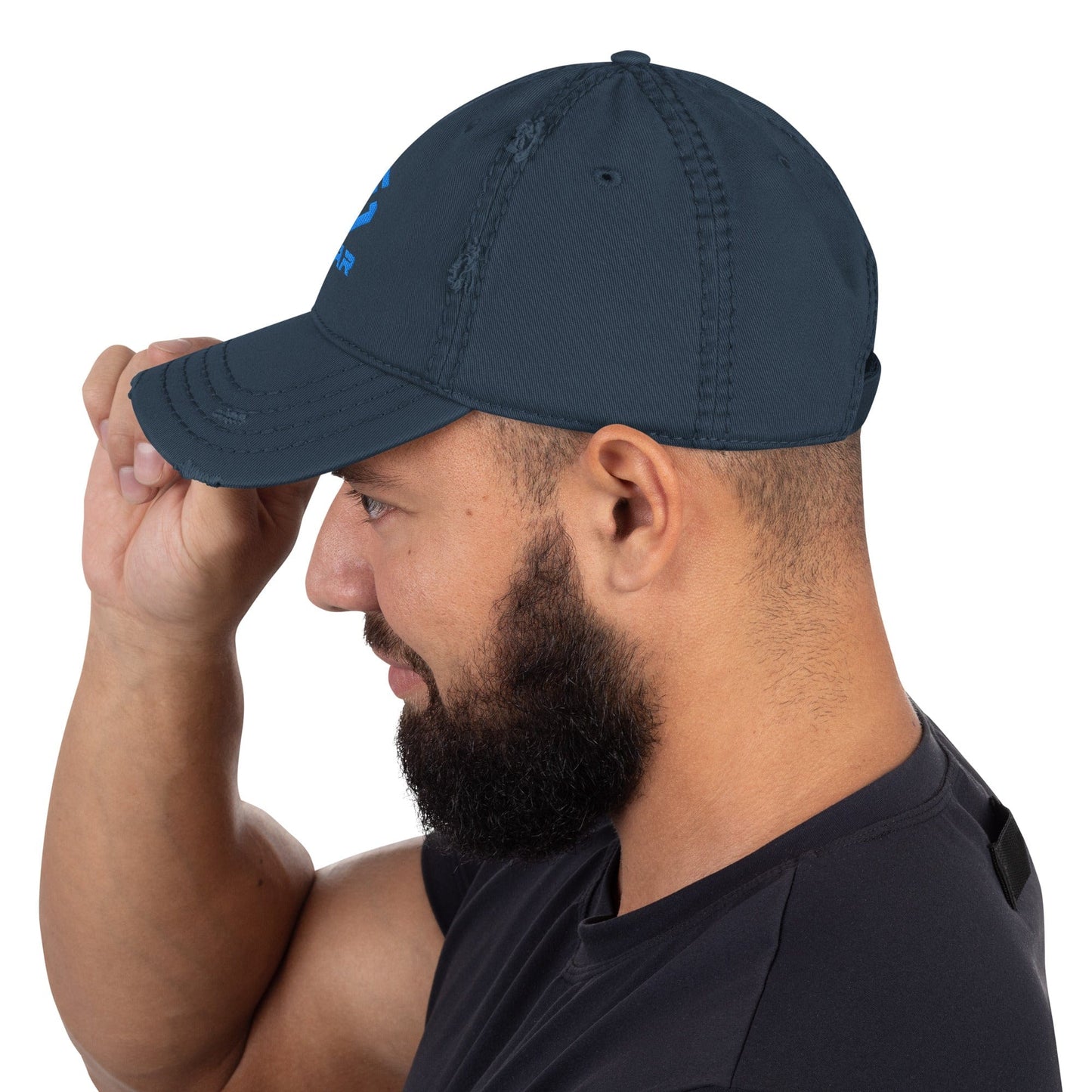 Scar Design Logo Distressed Dad Embroidered Hat