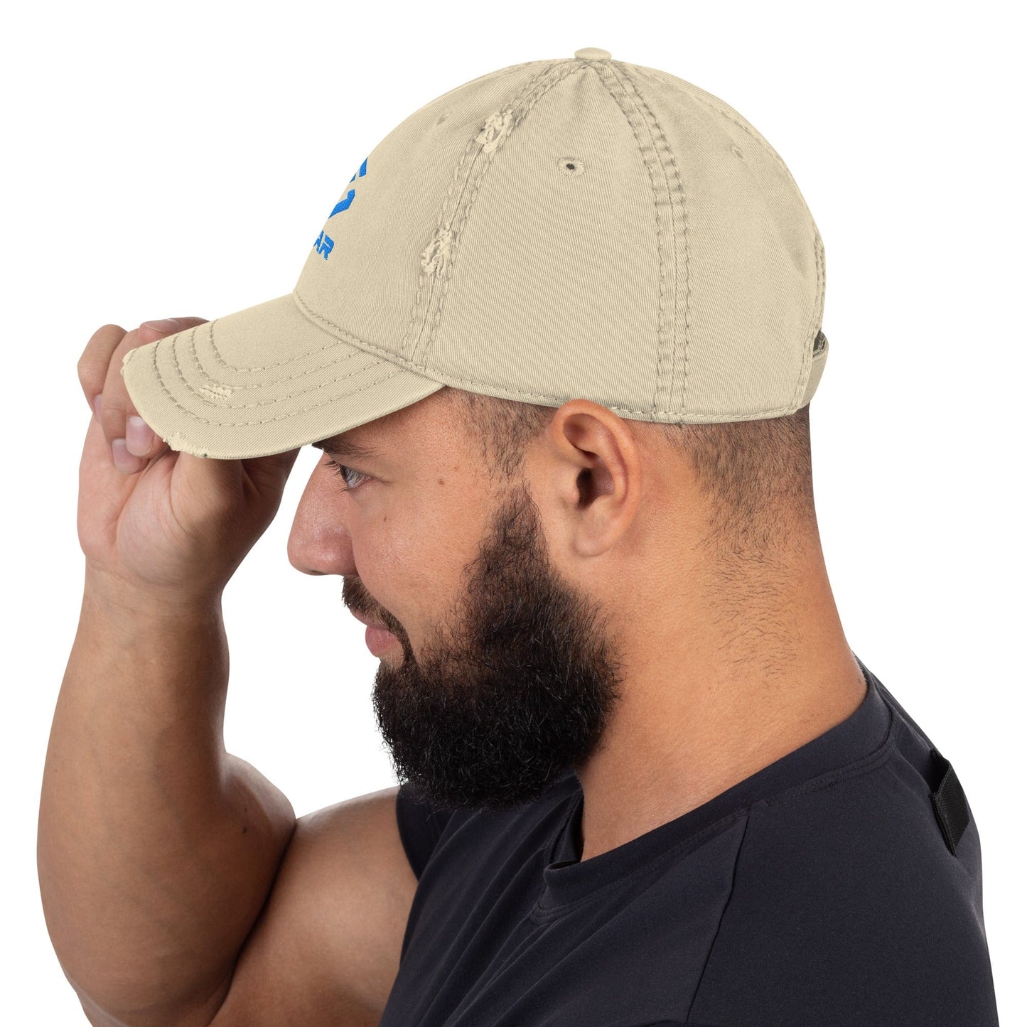 Scar Design Logo Distressed Dad Embroidered Hat