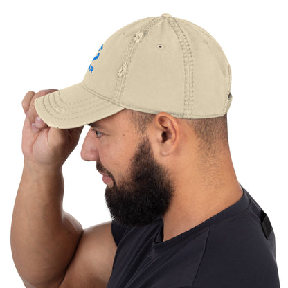 Scar Design Logo Distressed Dad Embroidered Hat