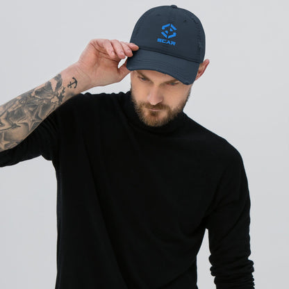 Scar Design Logo Distressed Dad Embroidered Hat