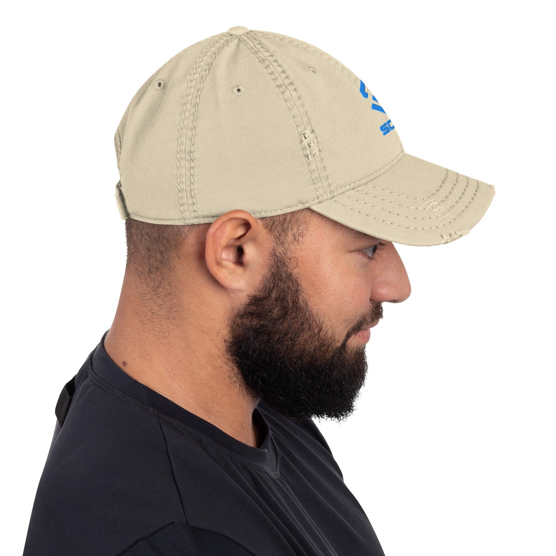 Scar Design Logo Distressed Dad Embroidered Hat