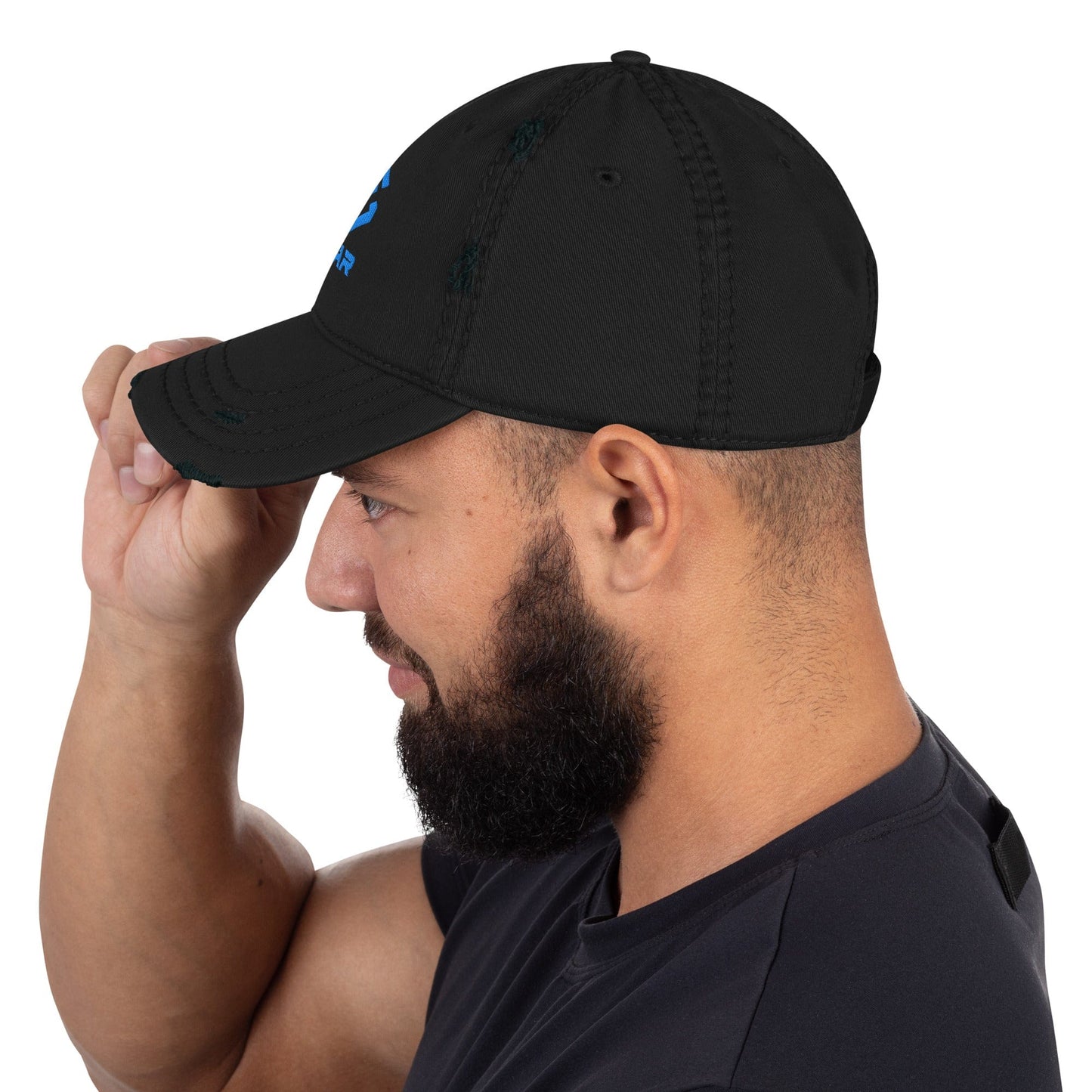 Scar Design Logo Distressed Dad Embroidered Hat