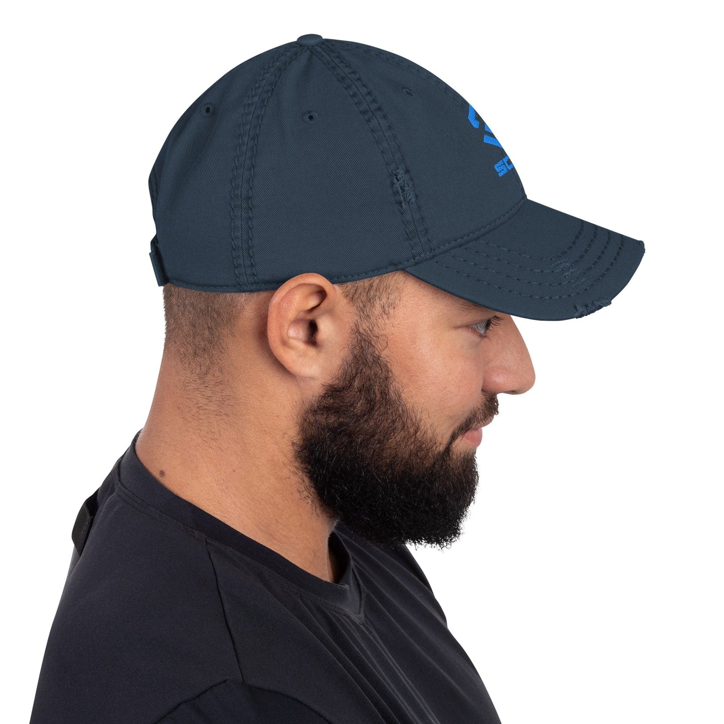 Scar Design Logo Distressed Dad Embroidered Hat