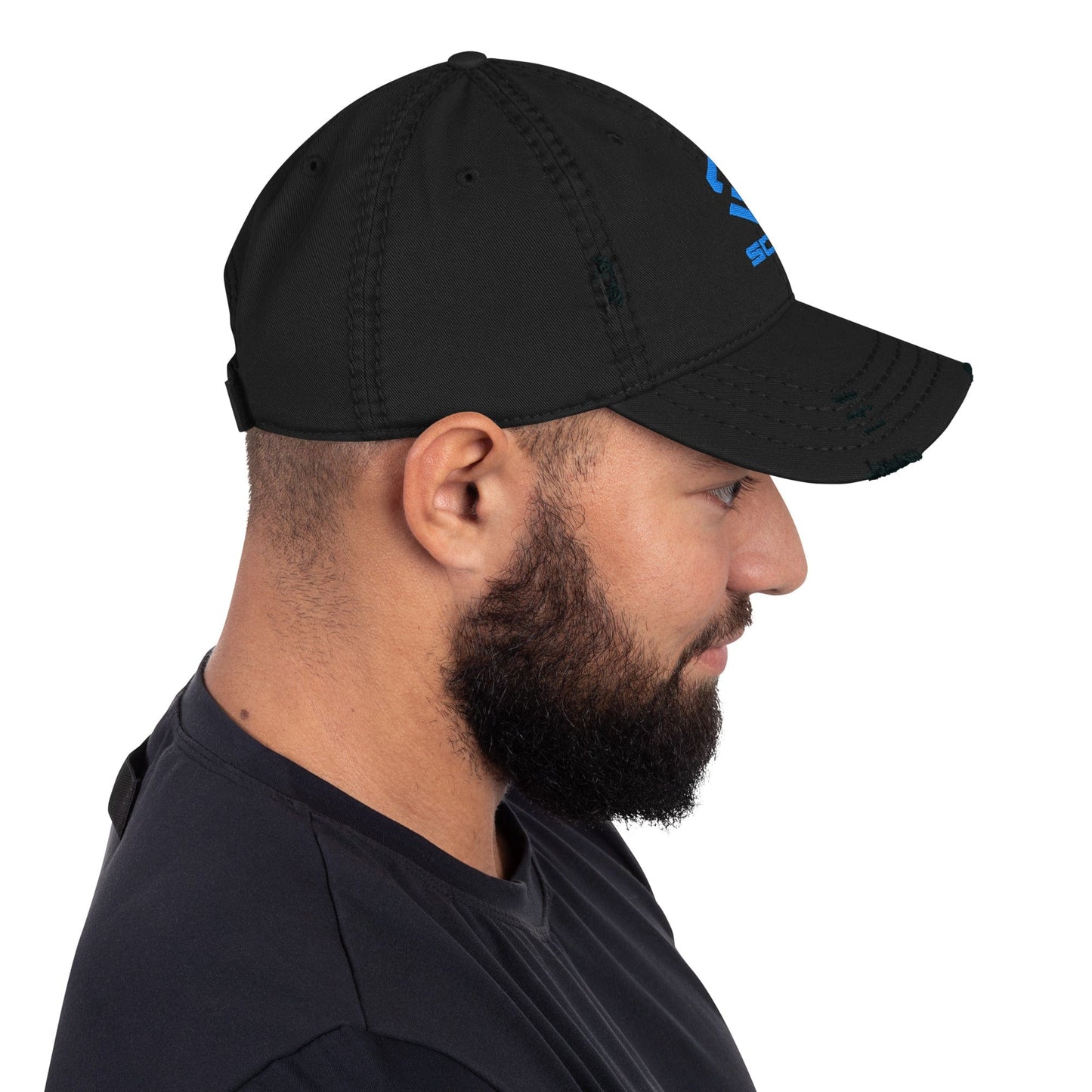 Scar Design Logo Distressed Dad Embroidered Hat