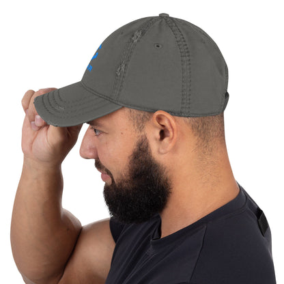 Scar Design Logo Distressed Dad Embroidered Hat