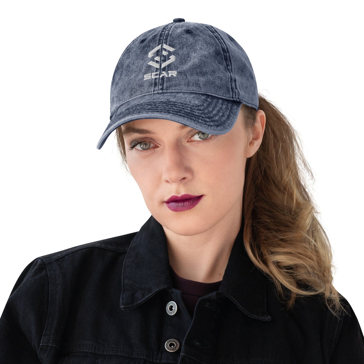 Scar Design Logo Vintage Cotton Twill Embroidered Cap