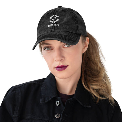 Scar Design Logo Vintage Cotton Twill Embroidered Cap