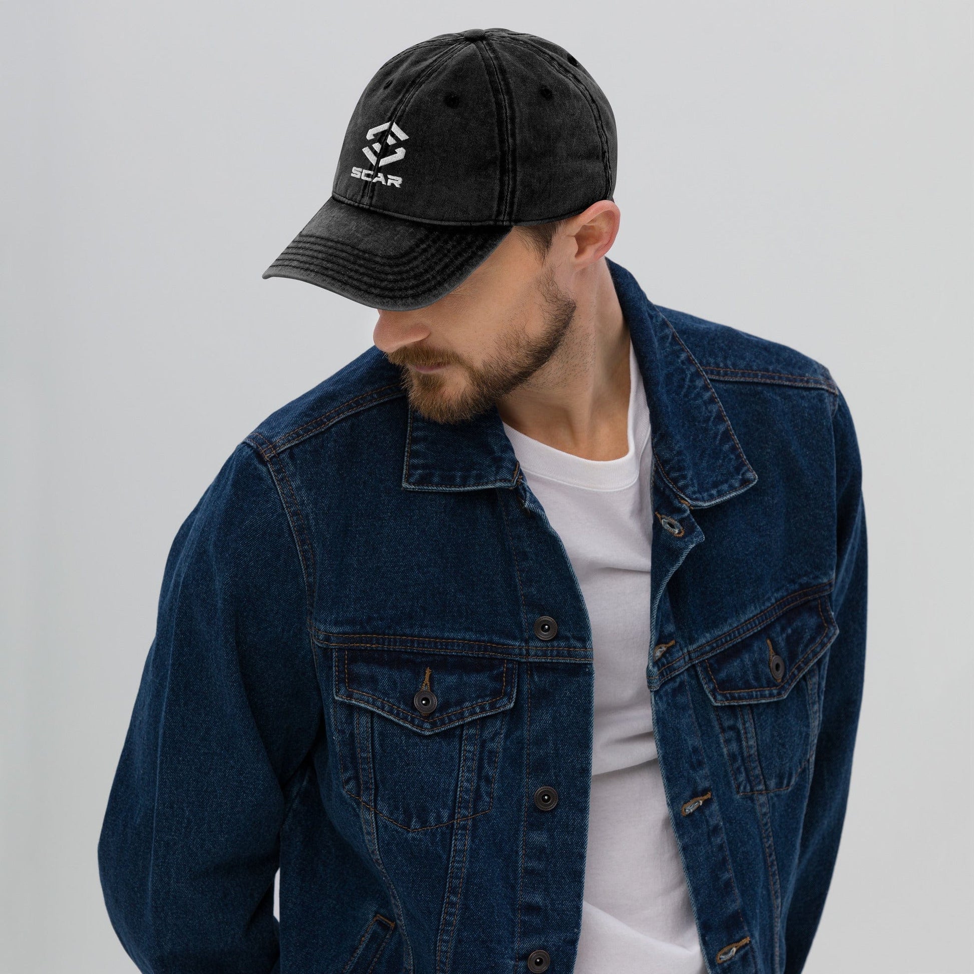 Scar Design Logo Vintage Cotton Twill Embroidered Cap