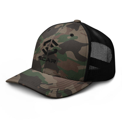 Scar Logo Camouflage Trucker Embroidered Hat