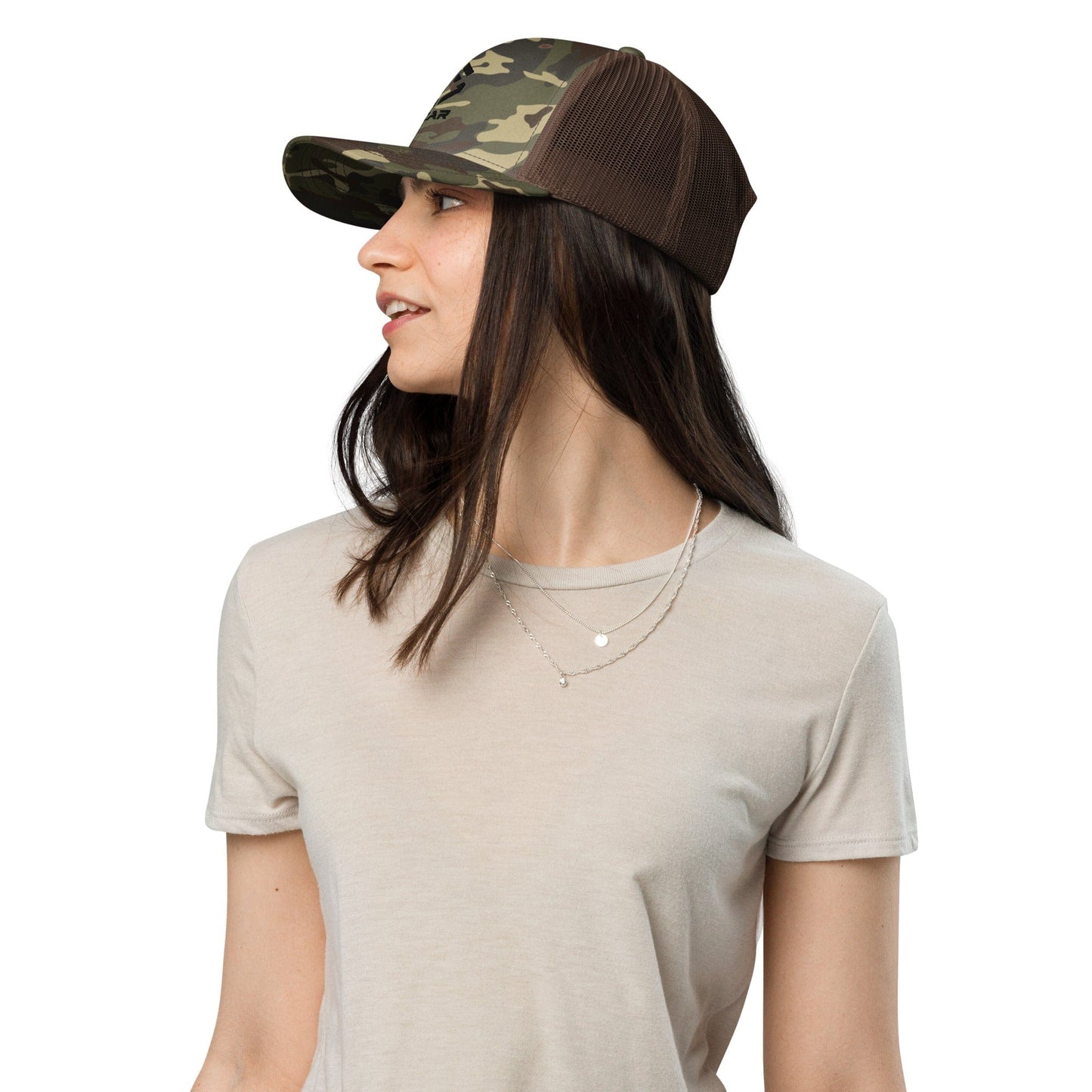 Scar Logo Camouflage Trucker Embroidered Hat