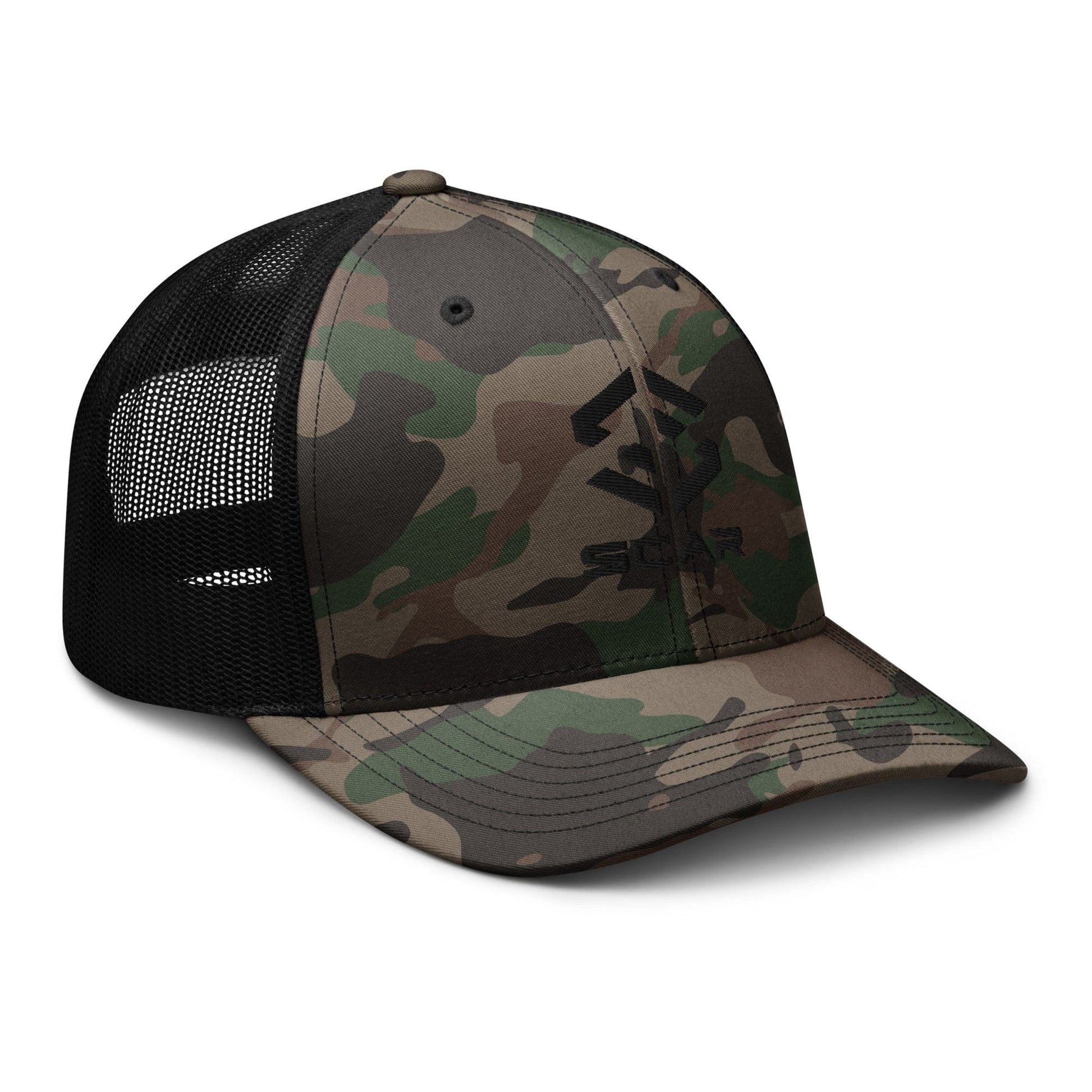 Scar Logo Camouflage Trucker Embroidered Hat