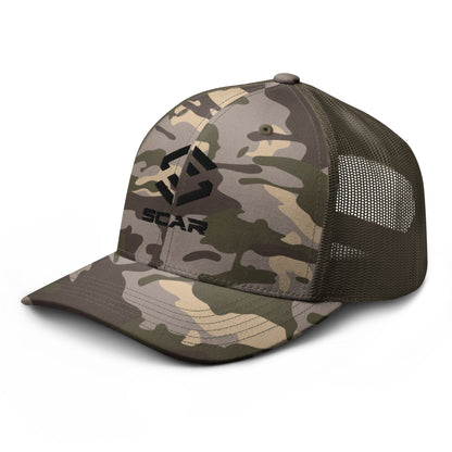 Scar Logo Camouflage Trucker Embroidered Hat