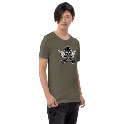 Scar Design Skull Guitar Wings T-shirt