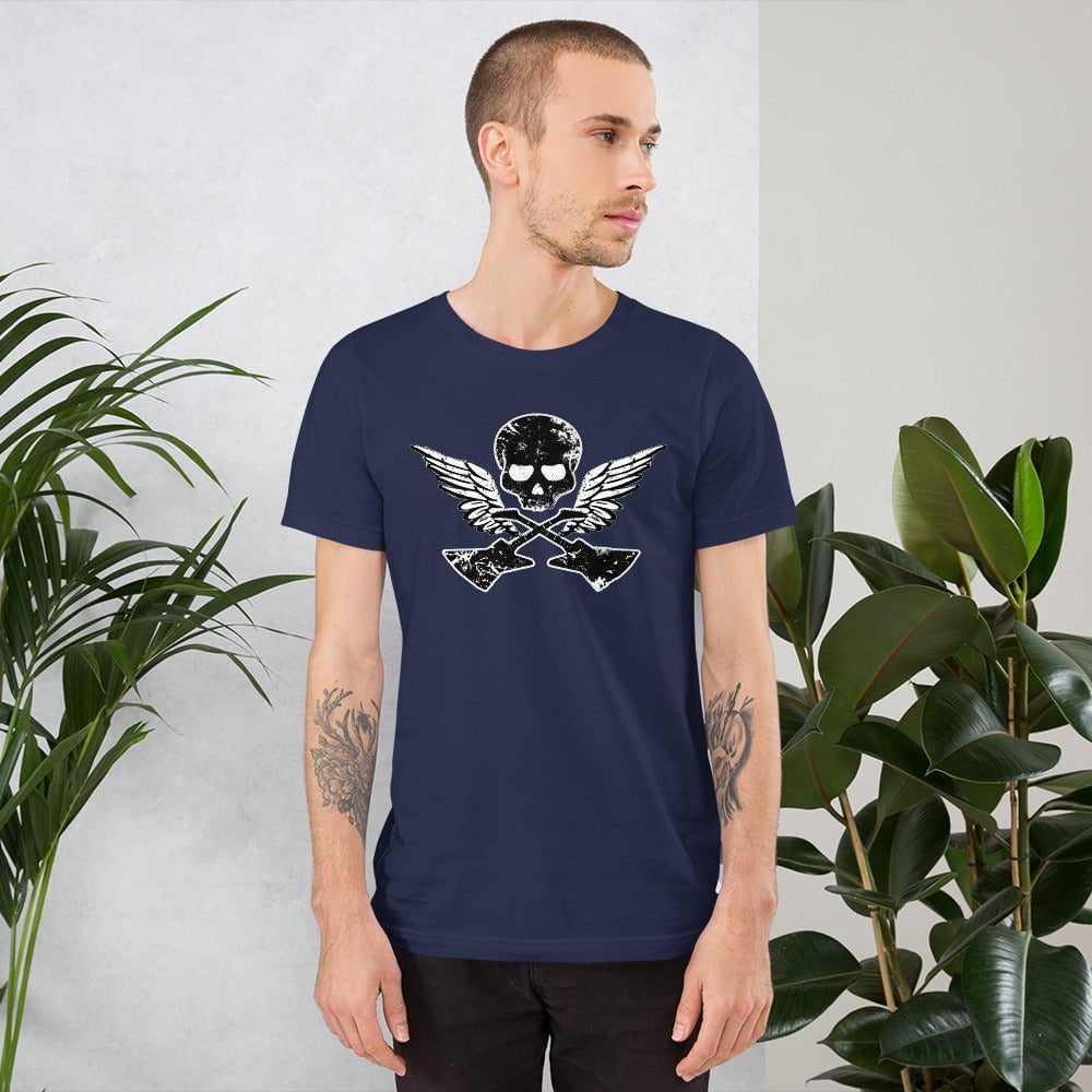 Scar Design T shirt Skull Guitar Wings T-shirt