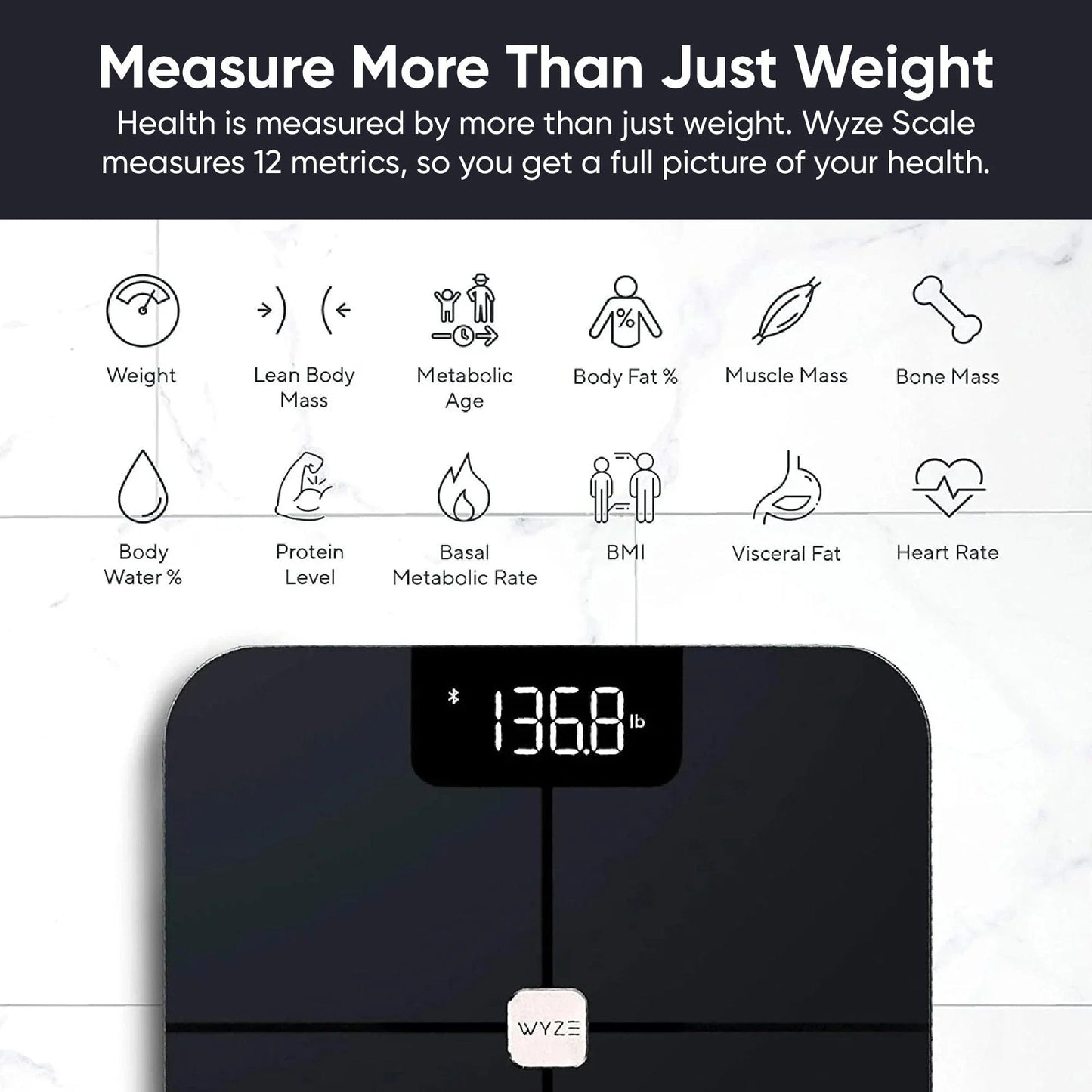 Smart Scale, Body Fat Digital Wifi Scale and Body Weight Composition BMI Smart Scale ...