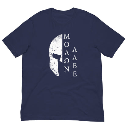 Spartan helmet Molon Labe T-shirt Navy / XS