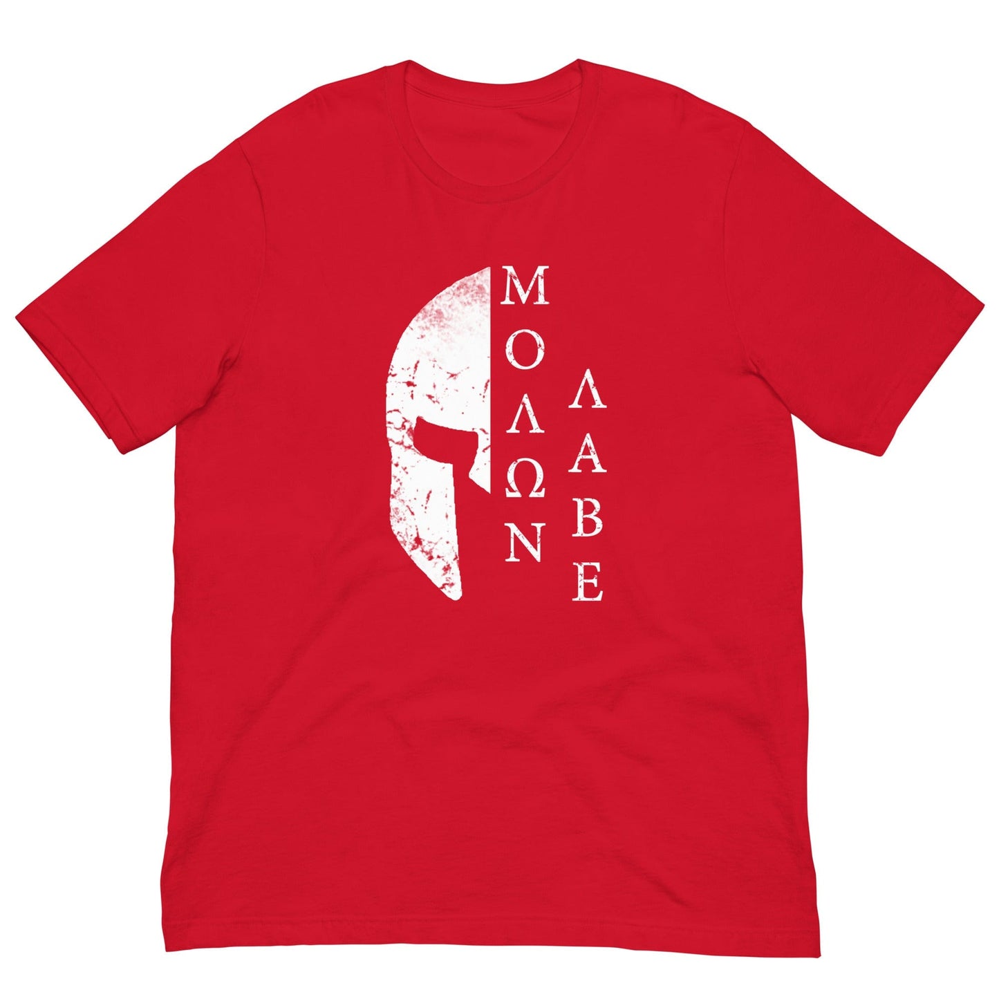 Spartan helmet Molon Labe T-shirt Red / XS