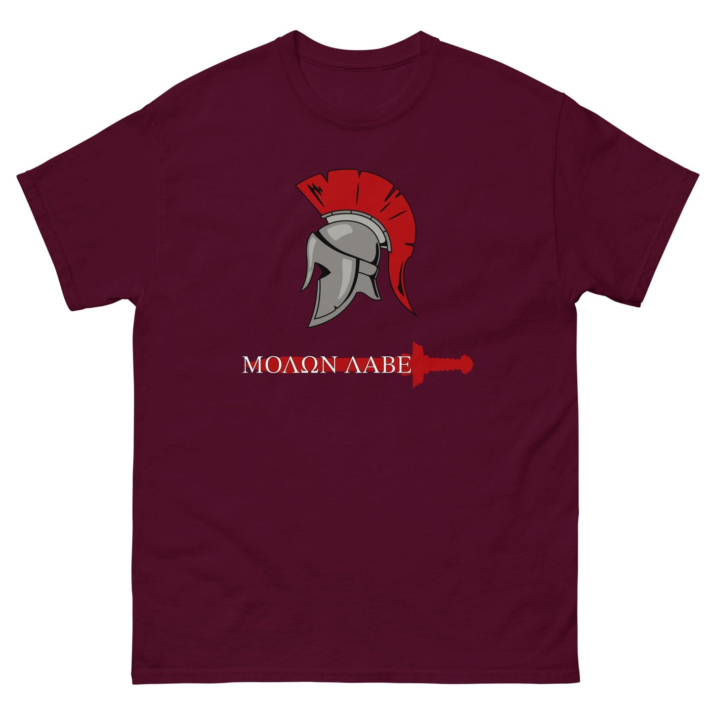 Scar Design Maroon / S Spartan Warrior Molon Labe T-shirt