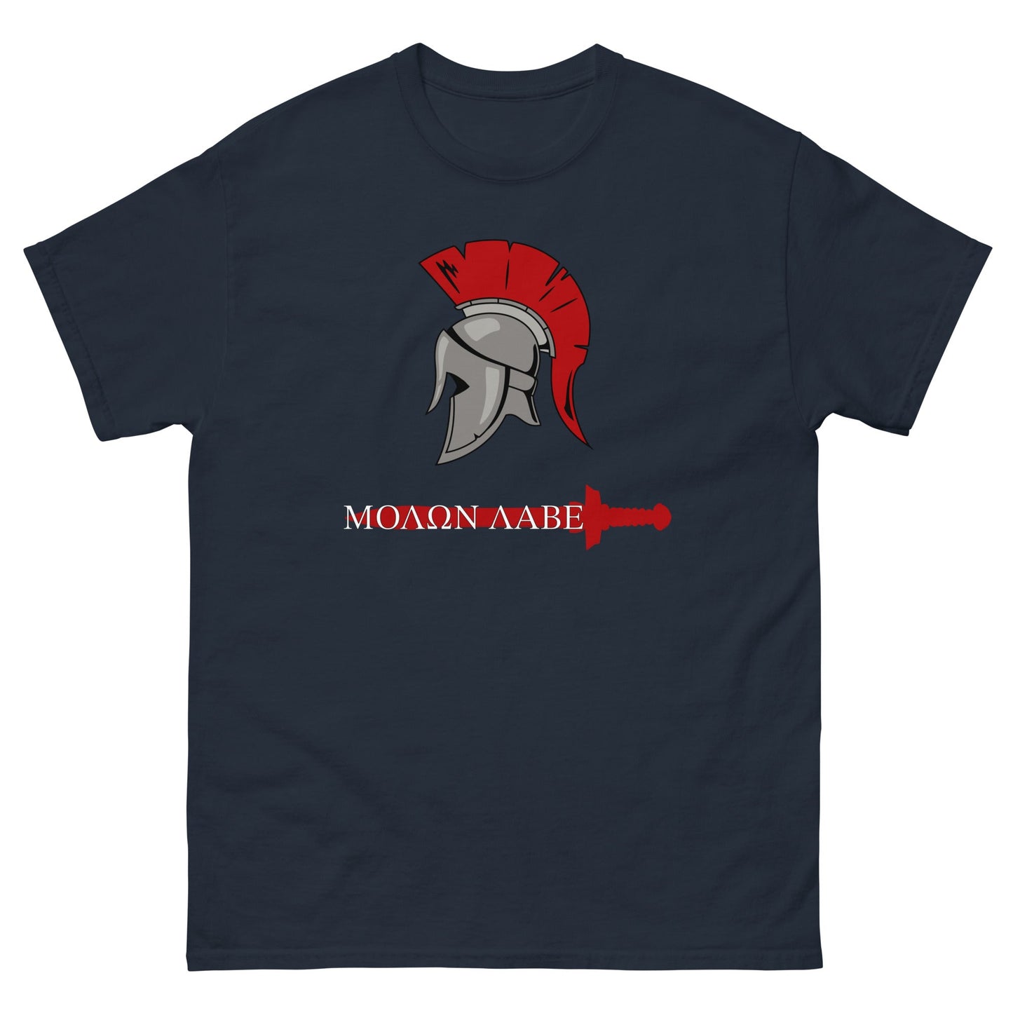 Scar Design Navy / S Spartan Warrior Molon Labe T-shirt