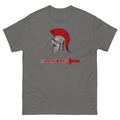 Scar Design Charcoal / S Spartan Warrior Molon Labe T-shirt