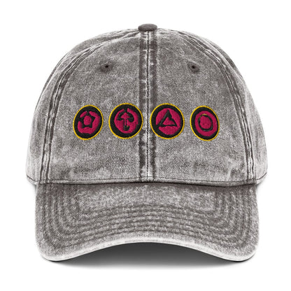 Squid Game Dalgona Cookies Vintage Cotton Twill Cap Charcoal Grey