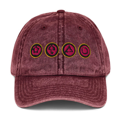 Squid Game Dalgona Cookies Vintage Cotton Twill Cap Maroon