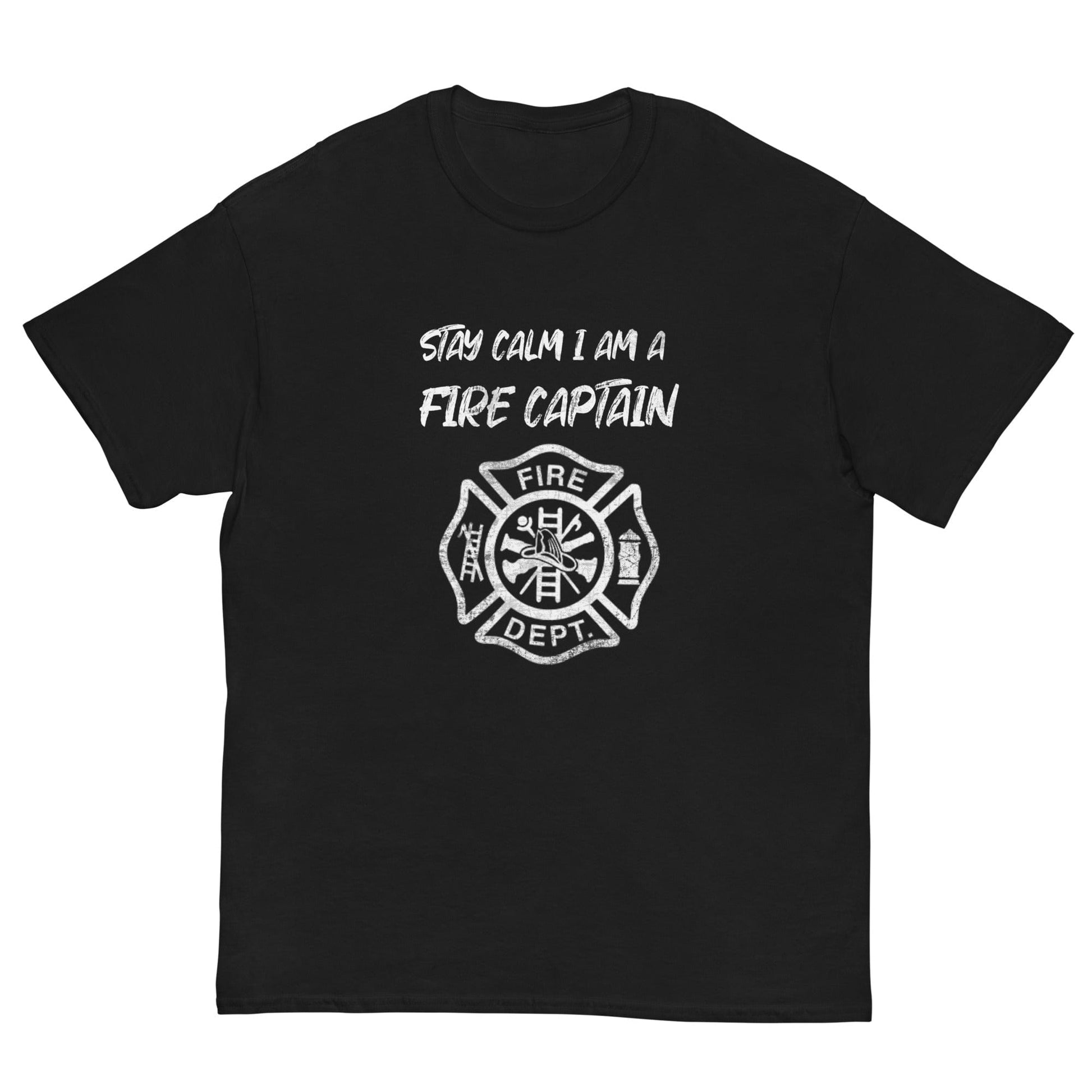 Stay Calm Fire Captain T-shirt Black / S