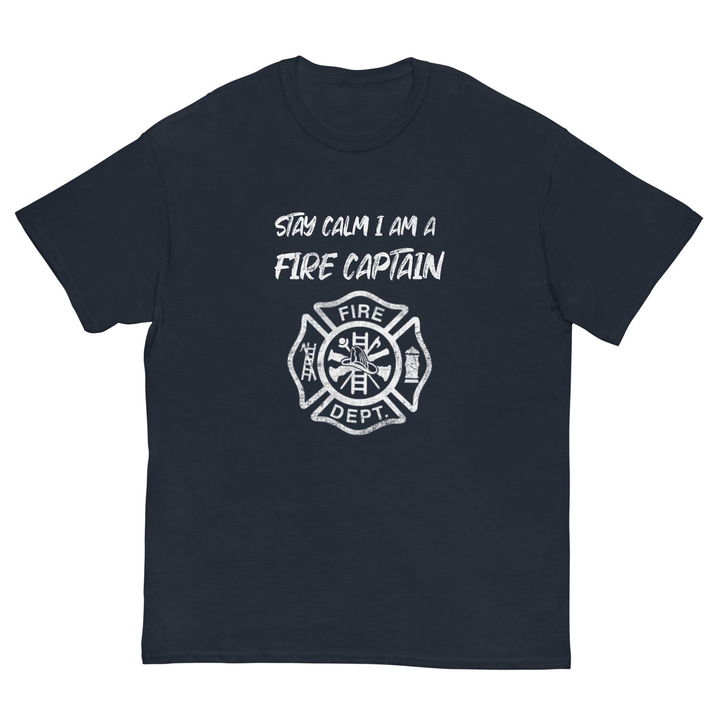 Stay Calm Fire Captain T-shirt Navy / S