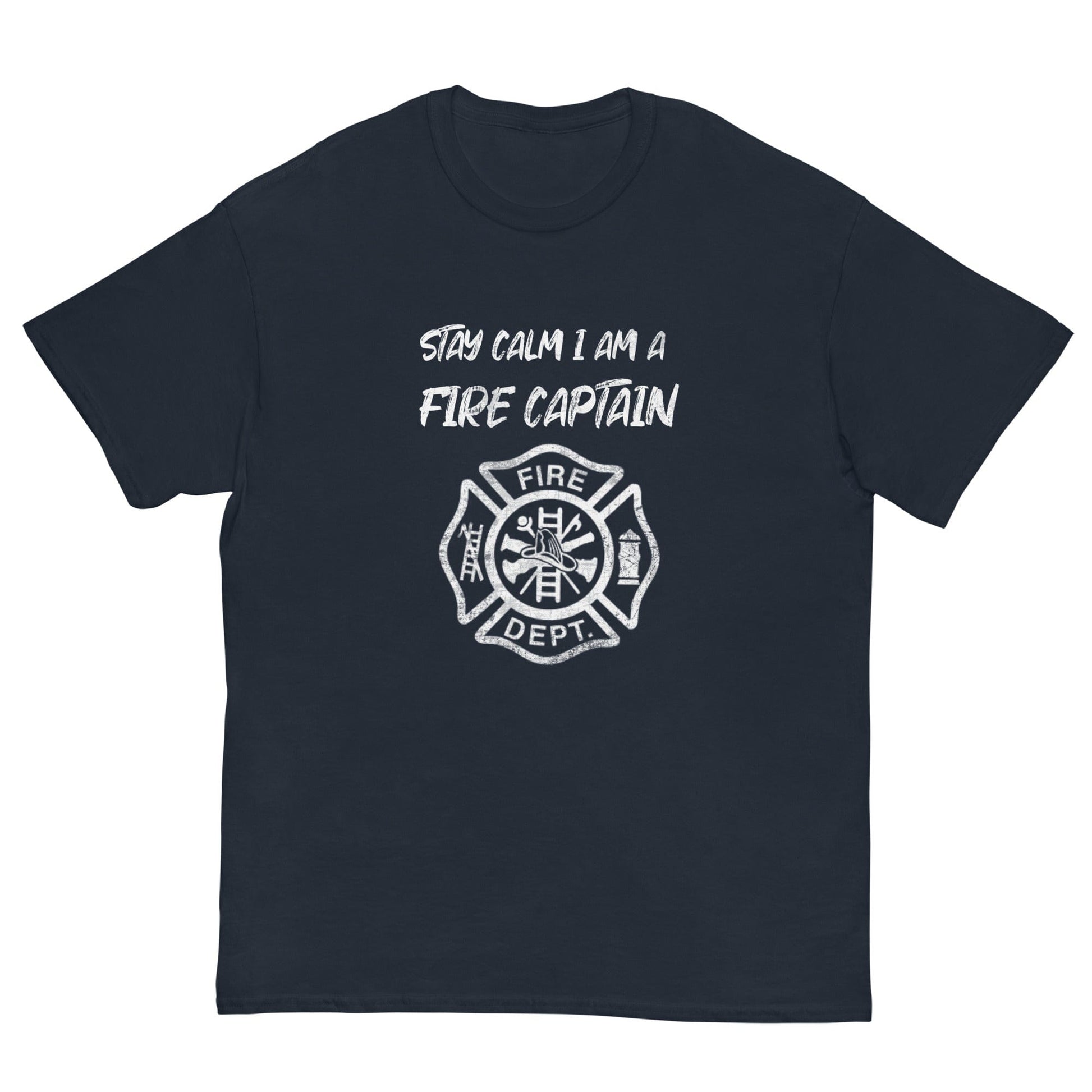 Stay Calm Fire Captain T-shirt Navy / S
