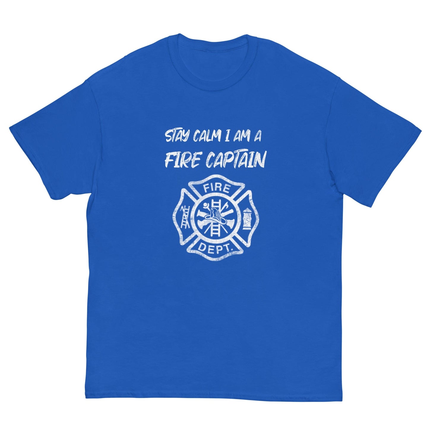 Stay Calm Fire Captain T-shirt Royal / S