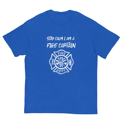 Stay Calm Fire Captain T-shirt Royal / S