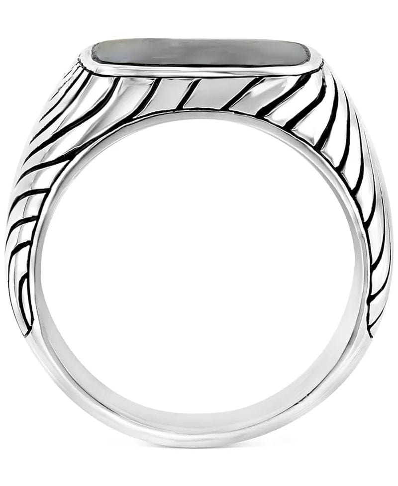 Stunning EFFY® Men's Sterling Silver Onyx Ring - Elevate Your Style!