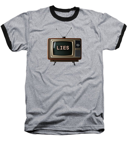 Television Lies - Baseball T-Shirt