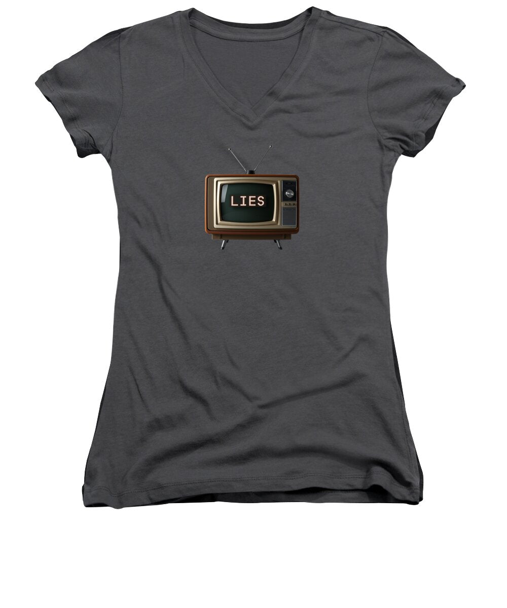Television Lies - Women's V-Neck