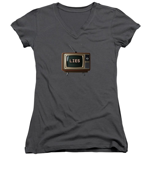 Television Lies - Women's V-Neck