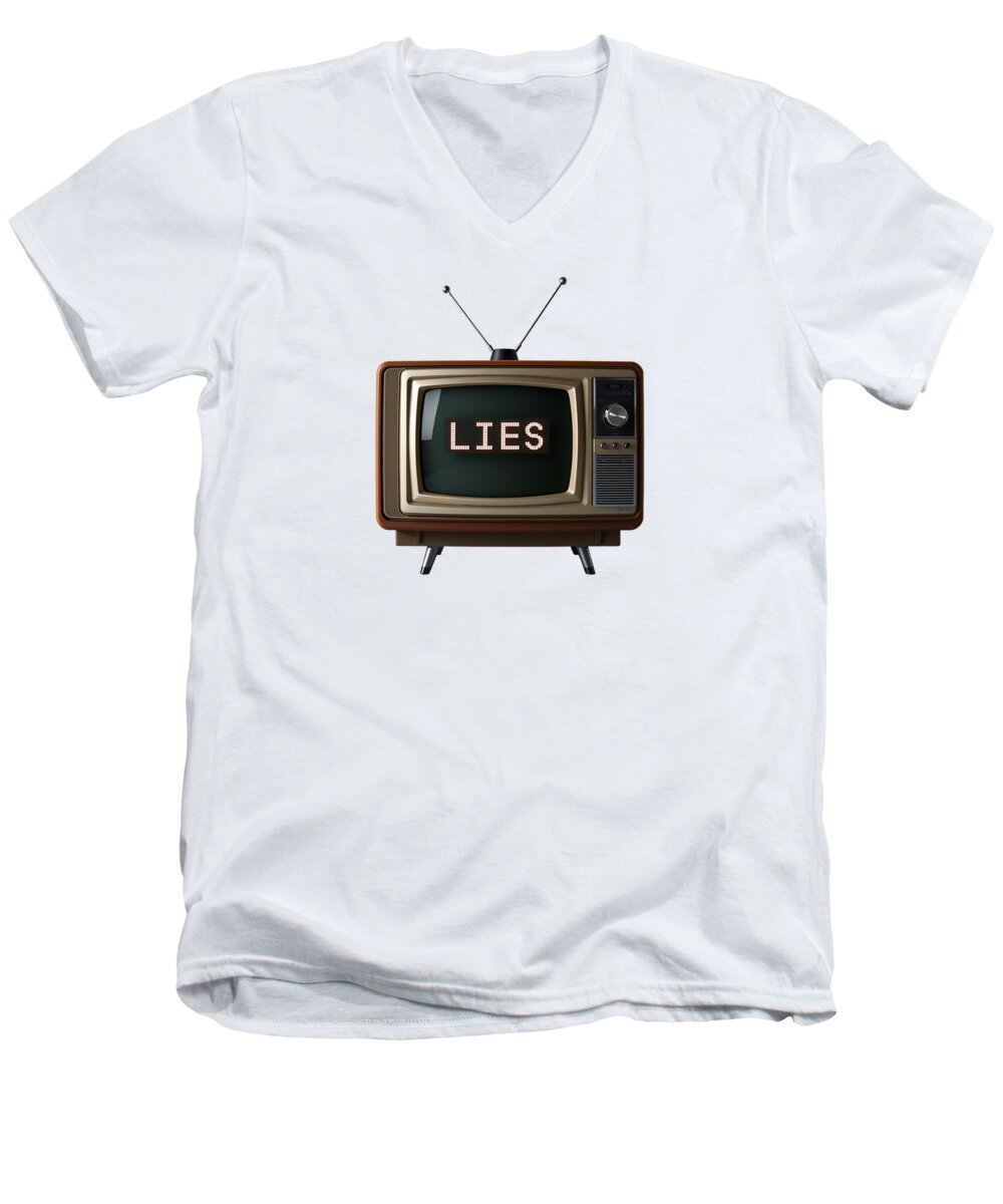 Television Lies - Men's V-Neck T-Shirt