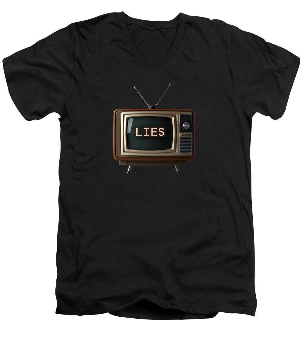 Television Lies - Men's V-Neck T-Shirt