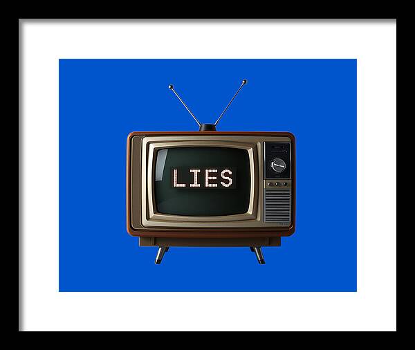 Television Lies - Framed Print
