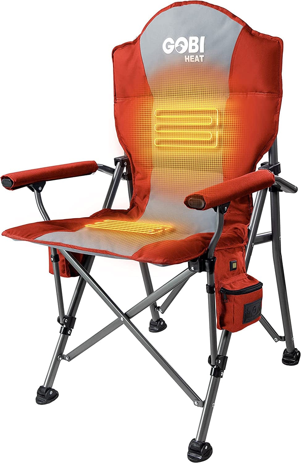 - Terrain Portable Heated Camping Chair - Outdoor Folding Chair with Heated Filling - Winter Camping Essential - 3 Heat Settings (Flare) Flare