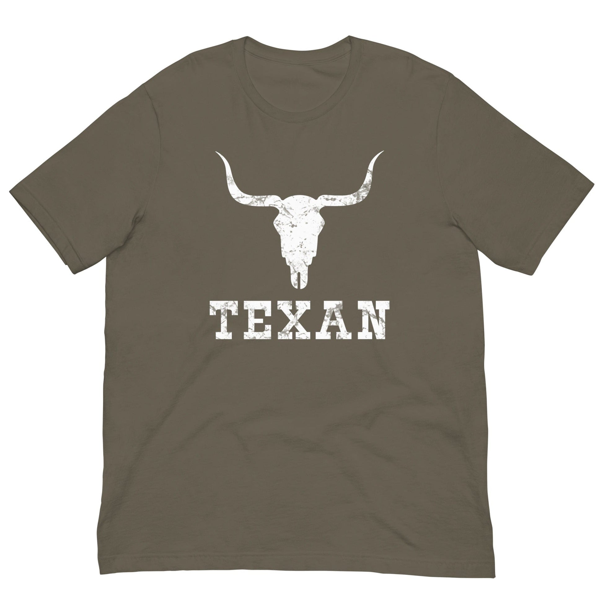 Texan Bull Skull T-shirt Army / S