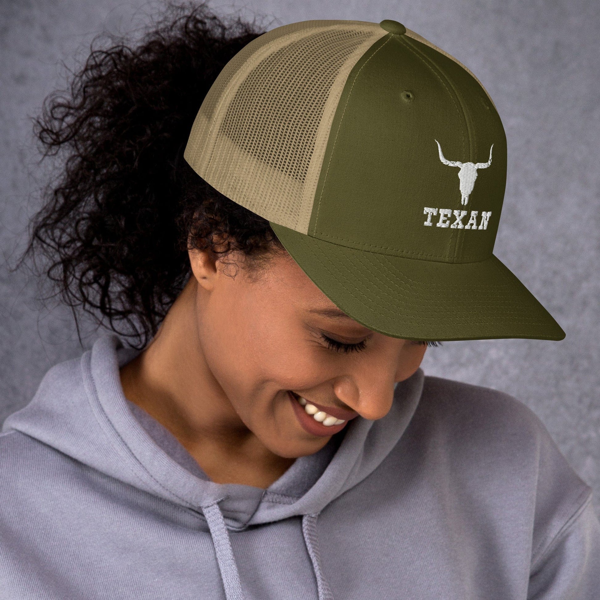 Texan Trucker Hat Texas Longhorn Skull Cap